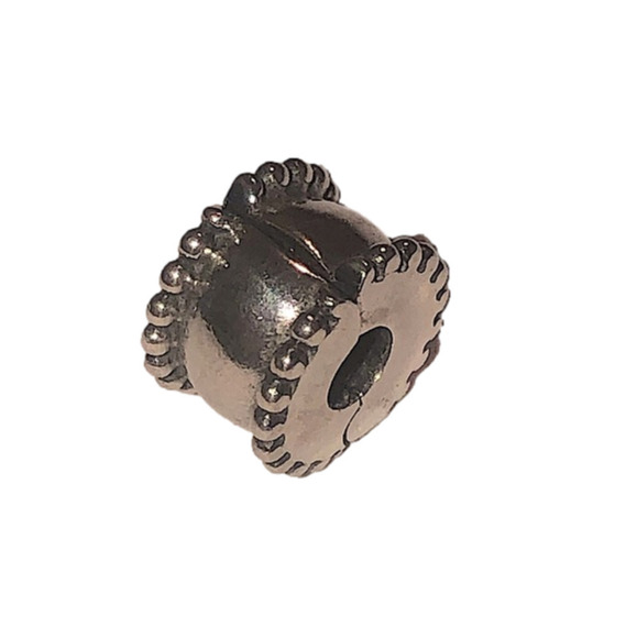 Pandora Sterling Silver Beveled Clip  Charm 790267 Retired - Picture 1 of 3